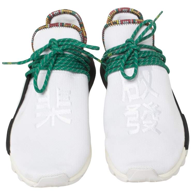 Pre Owned Pharrell Williams x Adidas White Fabric Human Body NMD Sneakers Size 44