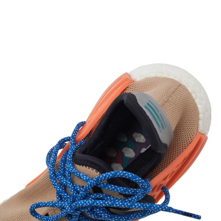 Pre Owned Pharrell Williams x Adidas Beige Knit Fabric Human Race NMD Sneakers Size 40
