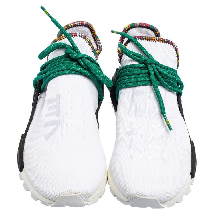 Pre Owned Pharrell Williams x Adidas White Fabric Human Body NMD Sneakers Size 40 2/3