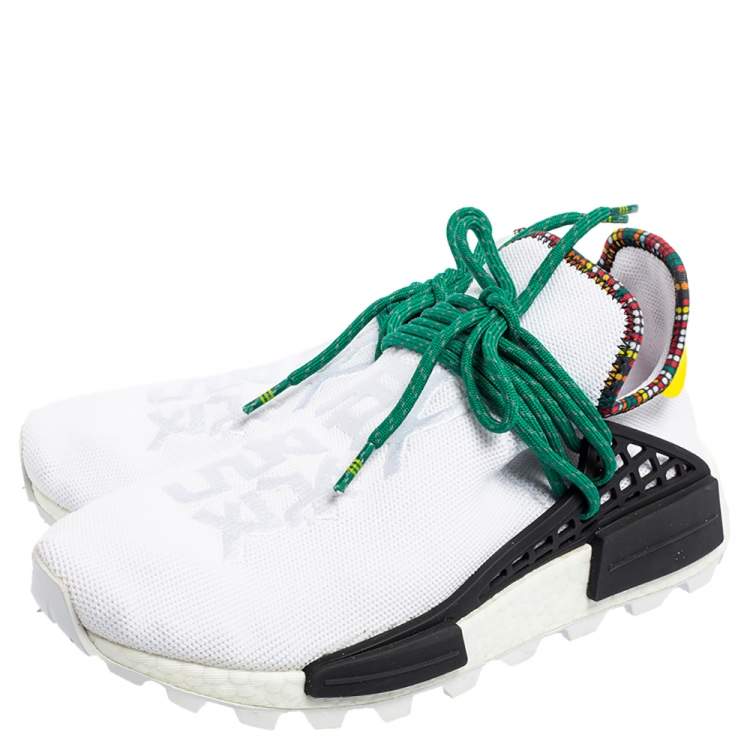 Pre Owned Pharrell Williams x Adidas White Fabric Human Body NMD Sneakers Size 40 2/3