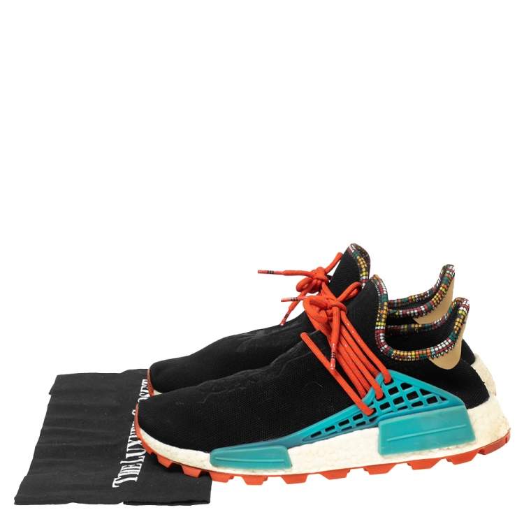 Pre Owned Pharrell Williams x Adidas Black Fabric Human Body NMD Sneakers Size 41 1/3