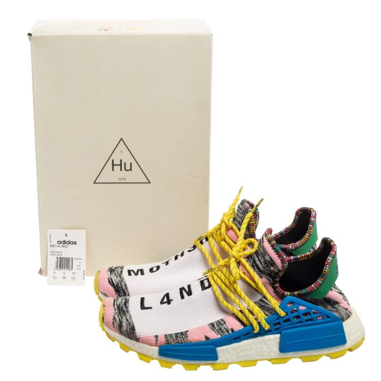 Pre Owned Pharrell Williams x adidas Multicolor Knit Fabric BBC HU NMD Sneakers Size 45 1/3