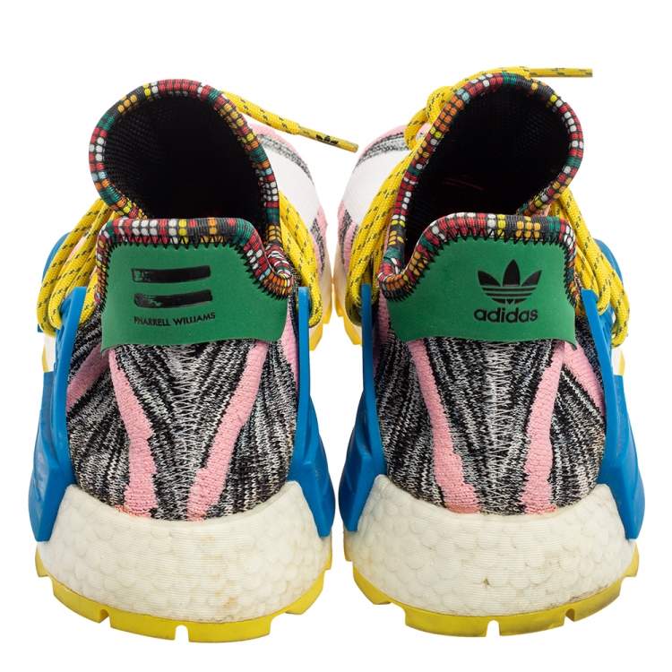 Pre Owned Pharrell Williams x adidas Multicolor Knit Fabric BBC HU NMD Sneakers Size 45 1/3