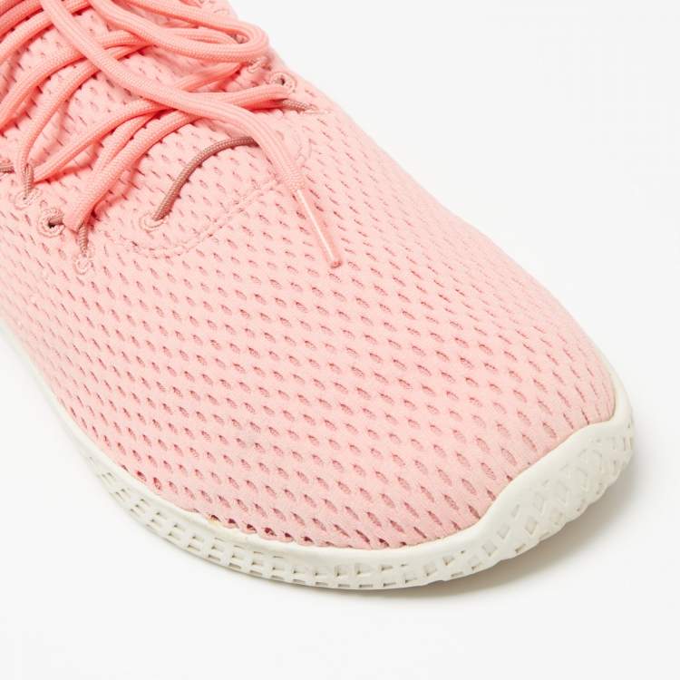 Pre Owned adidas x Pharell Williams Rose Pink Fabric Tennis Sneakers  Size 47.5