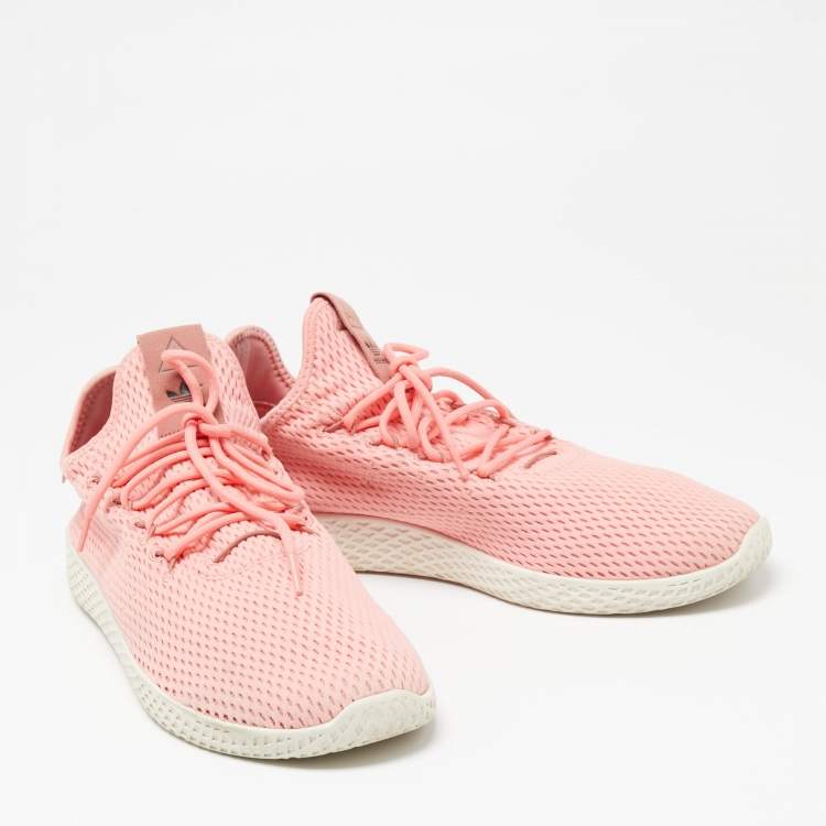 Pre Owned adidas x Pharell Williams Rose Pink Fabric Tennis Sneakers  Size 47.5