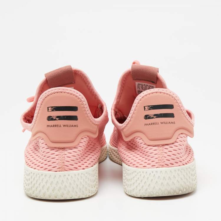 Pre Owned adidas x Pharell Williams Rose Pink Fabric Tennis Sneakers  Size 47.5
