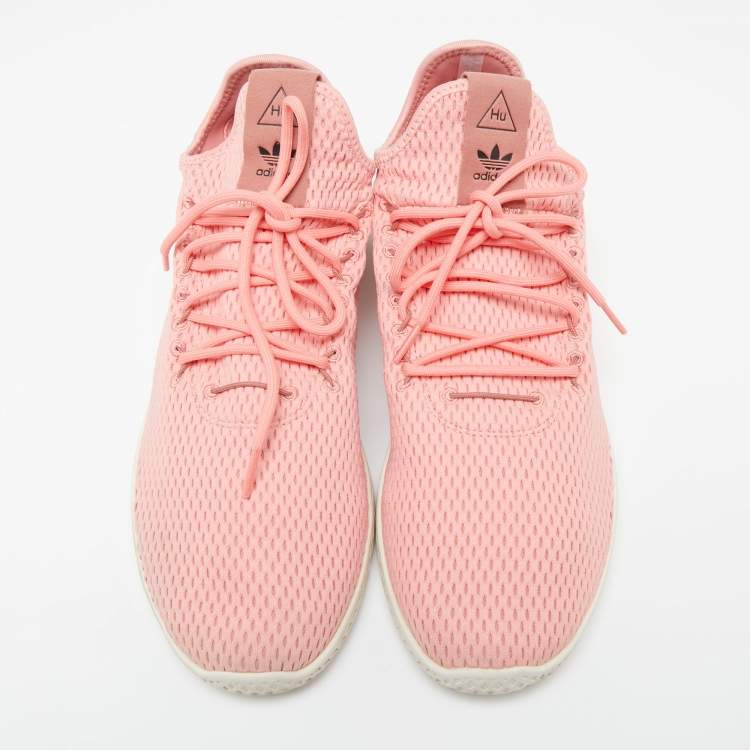 Pre Owned adidas x Pharell Williams Rose Pink Fabric Tennis Sneakers  Size 47.5