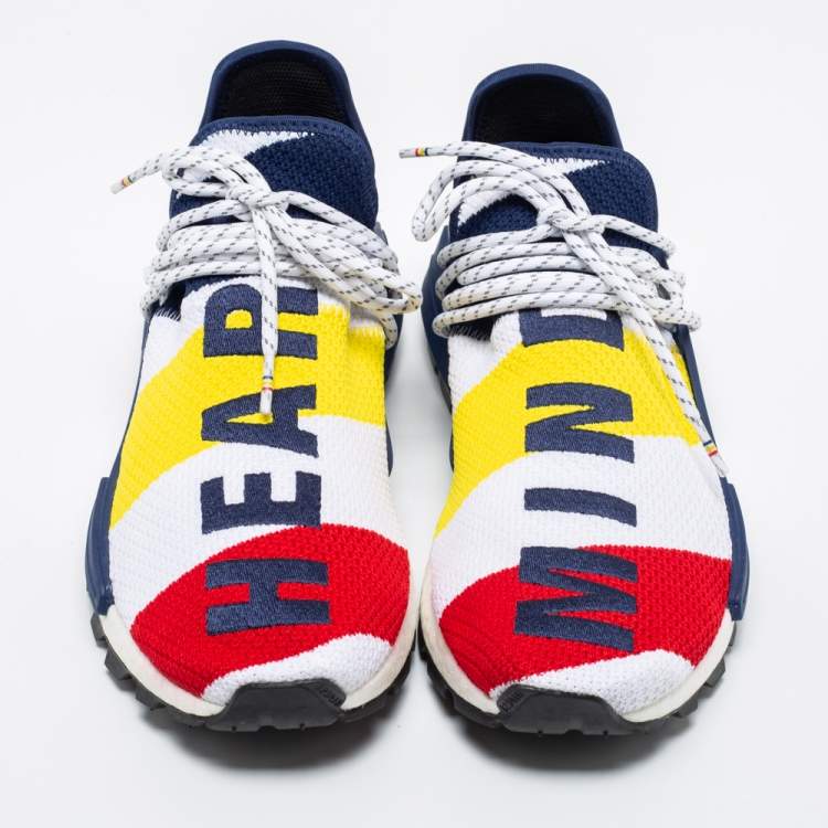 Pre Owned Pharrell Williams x Addidas Multicolor Knit Fabric BBC HU NMD Sneakers Size 43.5