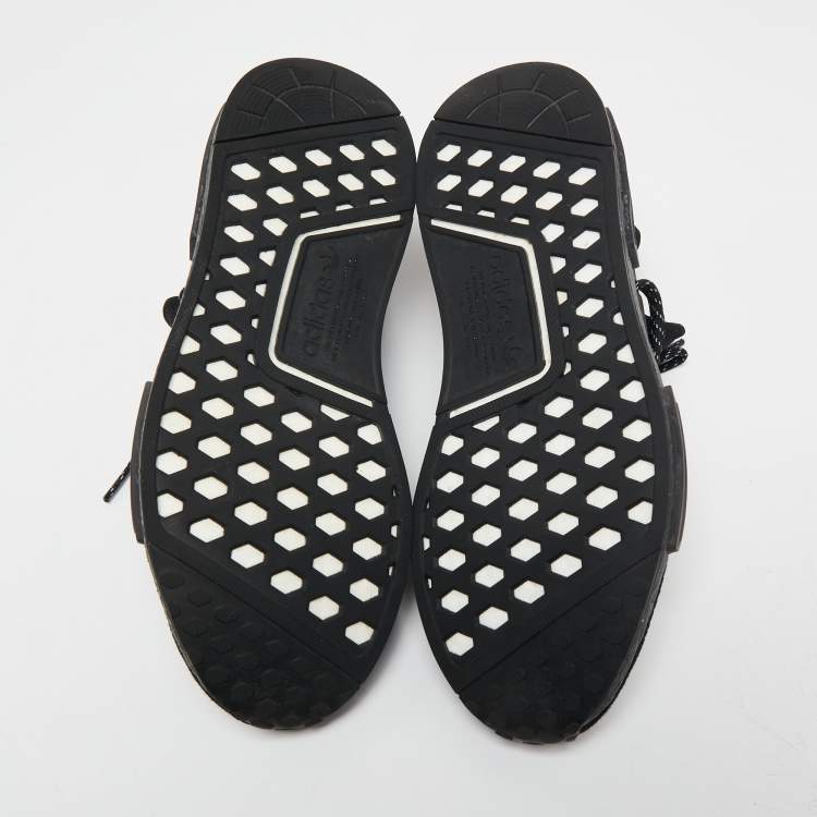 Pre Owned Adidas x Pharrell Williams Black Knit Fabric  Breathe Panelled Low-Top Sneakers Size 44