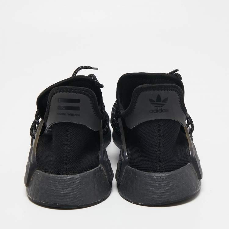Pre Owned Adidas x Pharrell Williams Black Knit Fabric  Breathe Panelled Low-Top Sneakers Size 44