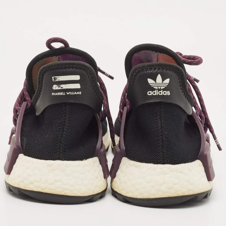Pre Owned Adidas x Pharell Williams NMD Black Mesh Hu Trail Holi Low Top Sneakers Size 44