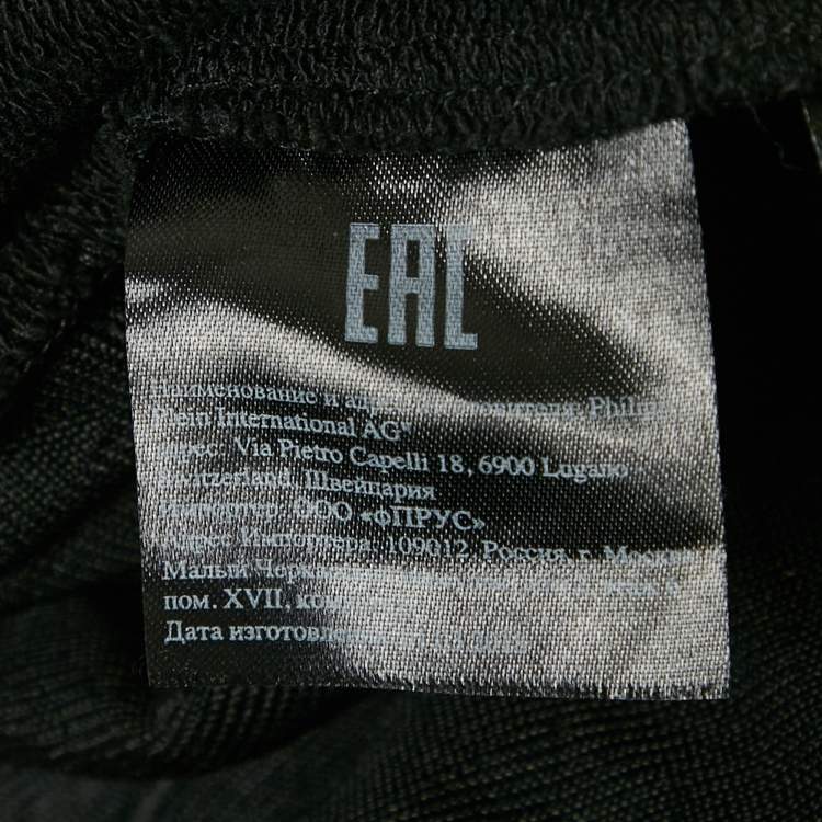 Pre Owned Phillipp Plein Fucking Fresh Black Distressed Front Zip Hoodie XS