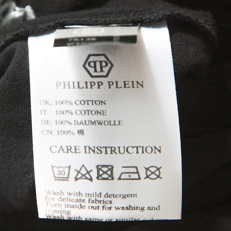 Philipp Plein Black Skull Print Cotton 