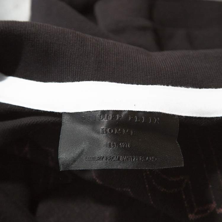 Pre Owned Philipp Plein Black Cotton Printed Crystal Detail Polo T-Shirt 3XL