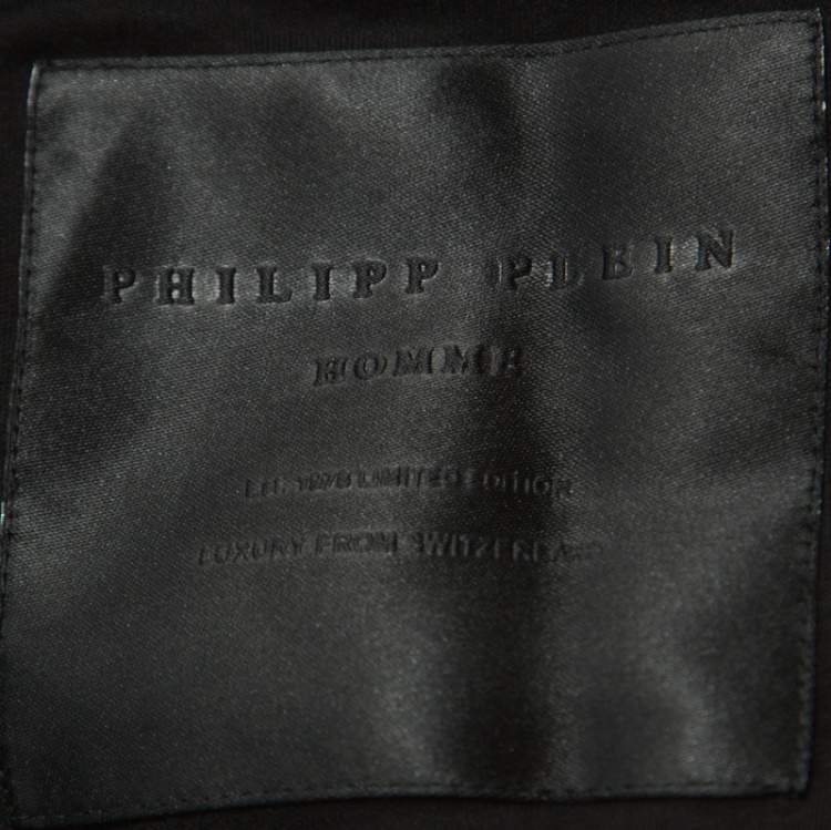 Philipp Plein Black Cotton Mind If I Stay Polo Shirt 4XL
