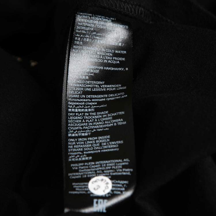 Pre Owned Philipp Plein Homme Black Skull Embellished Cotton Crew Neck T-Shirt XL