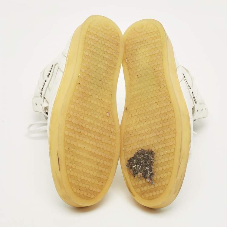 Pre Owned Philipp Plein Lullaby Size 41 White Quilted Leather High Top Sneakers