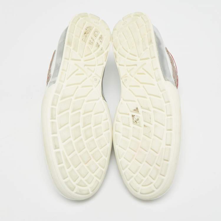 Pre Owned Philipp Plein Size 42 White Leather Lace Up Sneakers