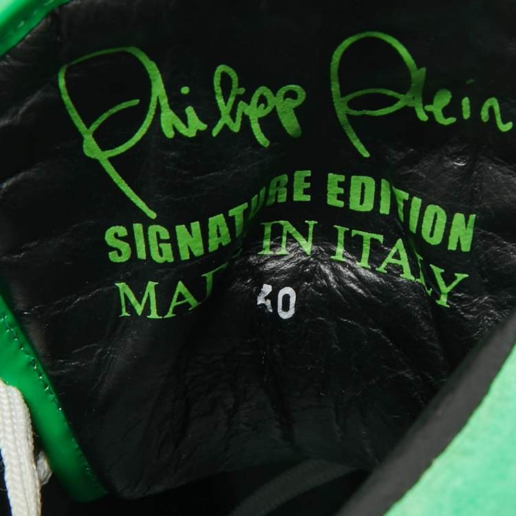 Pre Owned حذاء رياضي فيليب بلين من أعلى جلد ثلاثي الألوان وبراءات اختراع مقاس 40