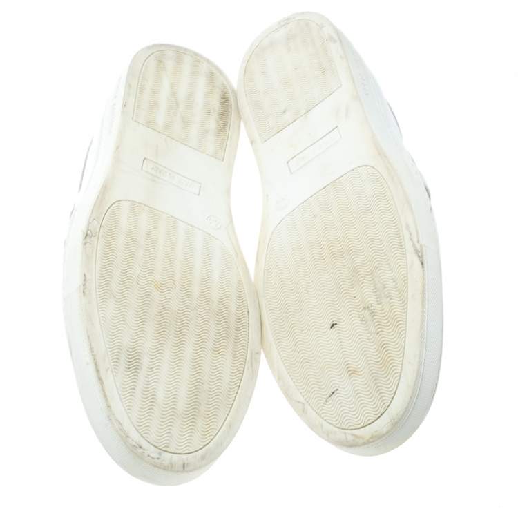 Pre Owned Philipp Plein White Leather Slip On Sneakers Size 44