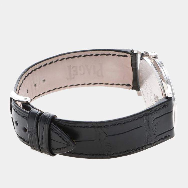 Pre Owned Piaget Altiplano G0A29165 Manual Winding White Diamonds 18K White Gold Men's Wristwatch 38mm