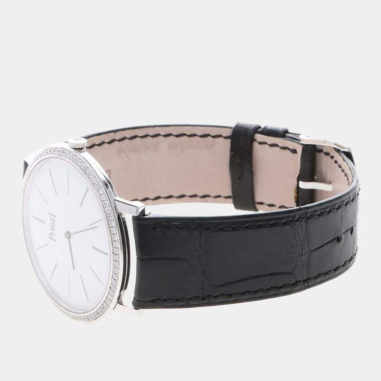 Pre Owned Piaget Altiplano G0A29165 Manual Winding White Diamonds 18K White Gold Men's Wristwatch 38mm