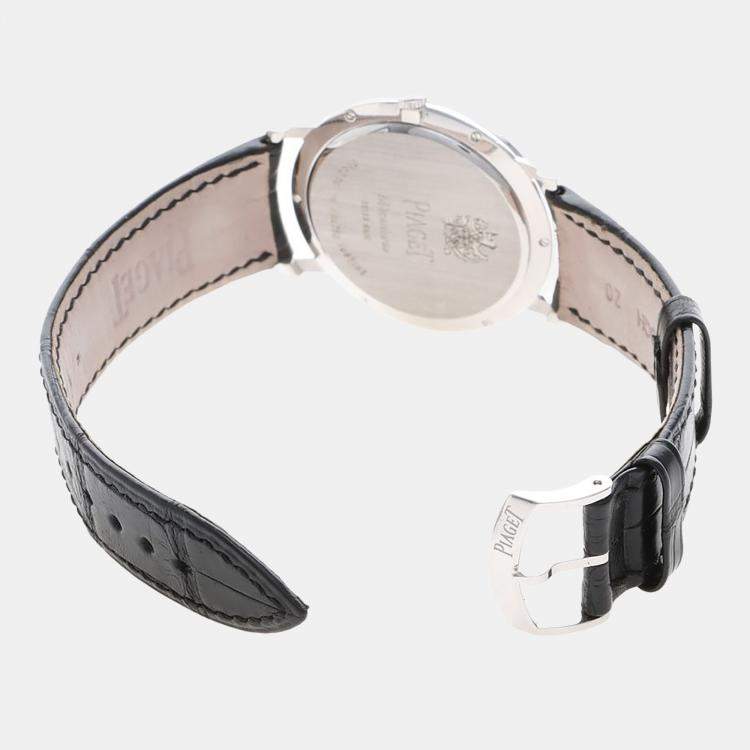 Pre Owned Piaget Altiplano G0A29165 Manual Winding White Diamonds 18K White Gold Men's Wristwatch 38mm