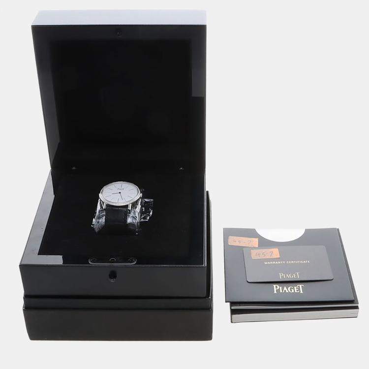 Pre Owned Piaget Altiplano G0A29165 Manual Winding White Diamonds 18K White Gold Men's Wristwatch 38mm