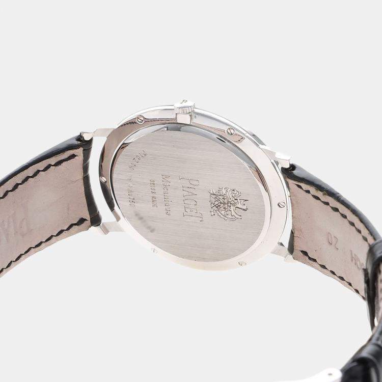 Pre Owned Piaget Altiplano G0A29165 Manual Winding White Diamonds 18K White Gold Men's Wristwatch 38mm