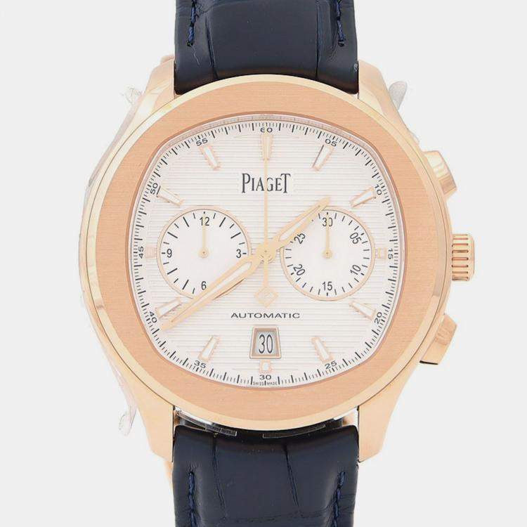 Pre Owned Piaget Polo G0A43011 Automatic Chronograph Rose Gold Men's Wristwatch 42.5mm
