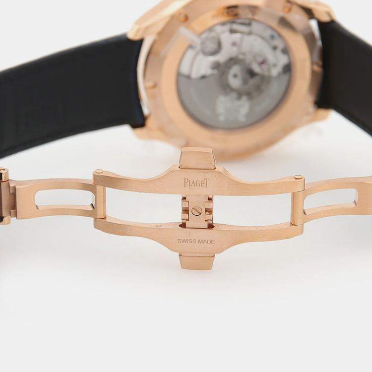 Pre Owned Piaget Polo G0A43011 Automatic Chronograph Rose Gold Men's Wristwatch 42.5mm