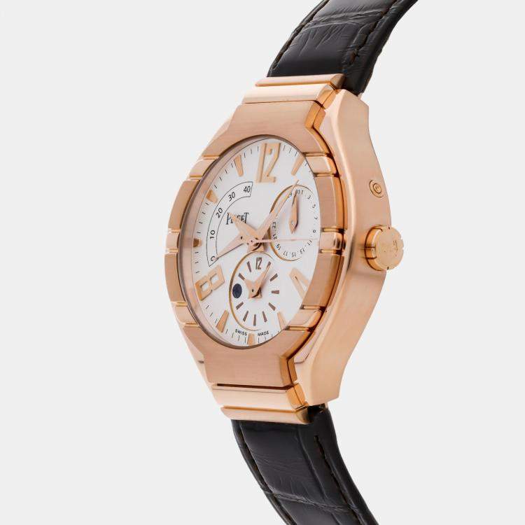 Pre Owned Piaget Polo G0A30028 Automatic Silver 18k Rose Gold Men’s Wristwatch 40mm