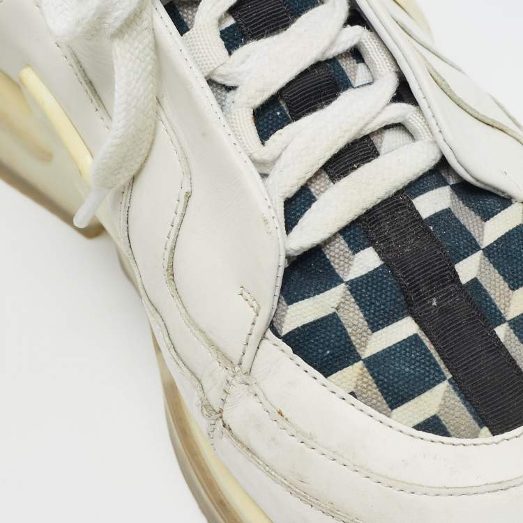 Pre Owned Pierre Hardy Black/White Leather and Canvas Vibe  Sneakers Size 43