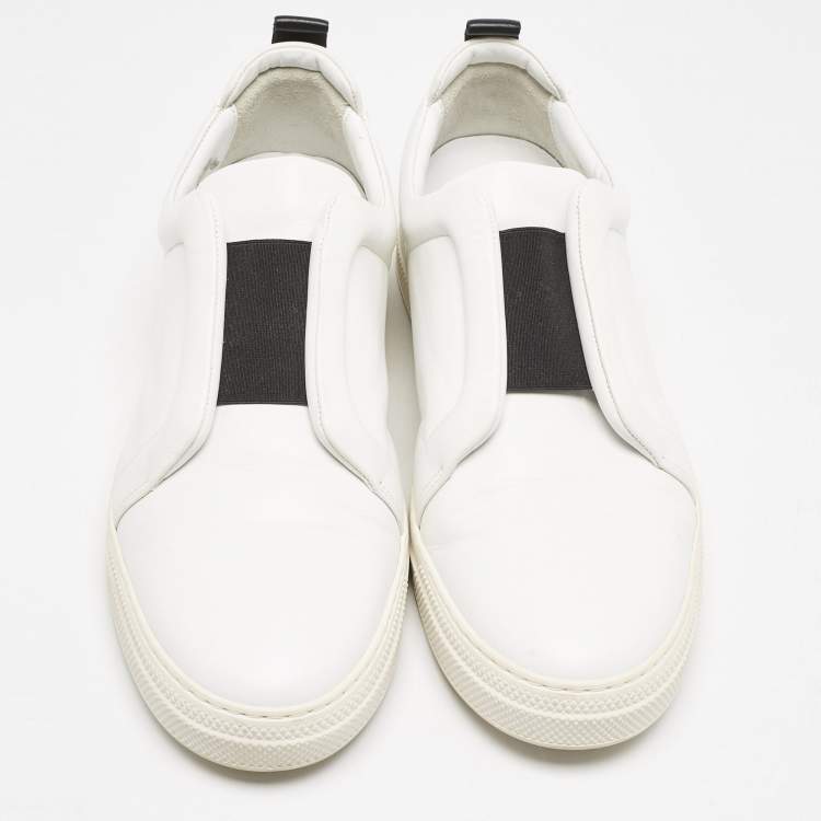 Pre Owned PIERRE HARDY White Leather Lace Up Sneakers Size 43