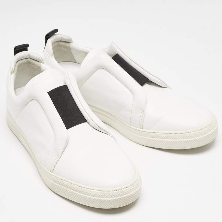 Pre Owned PIERRE HARDY White Leather Lace Up Sneakers Size 43
