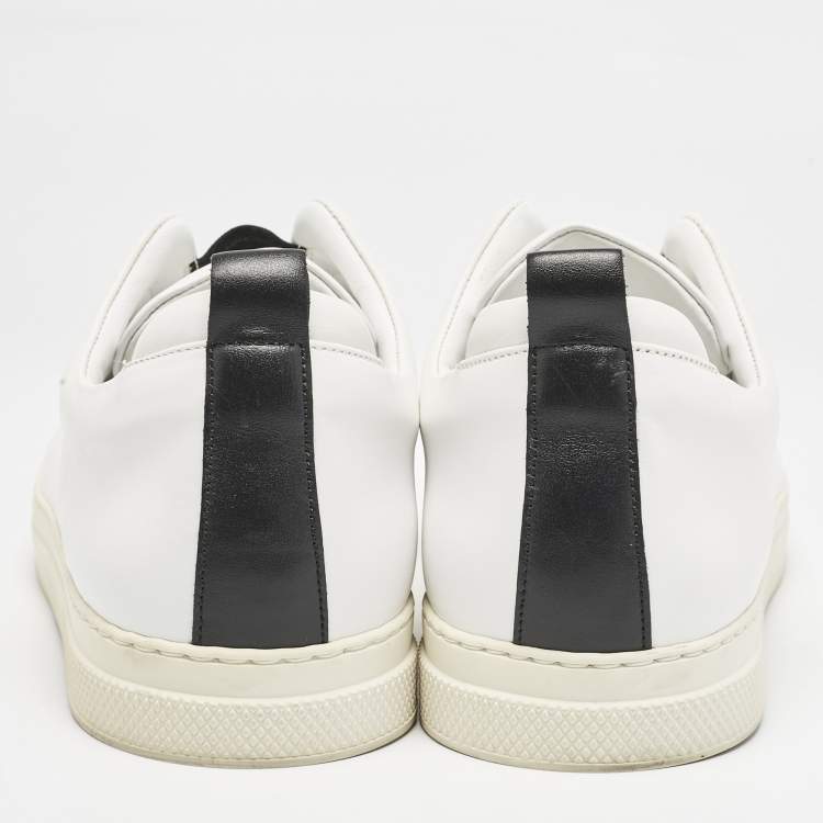 Pre Owned PIERRE HARDY White Leather Lace Up Sneakers Size 43