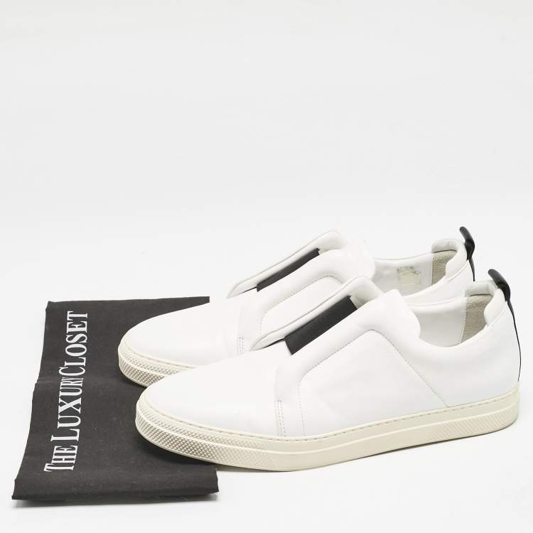 Pre Owned PIERRE HARDY White Leather Lace Up Sneakers Size 43