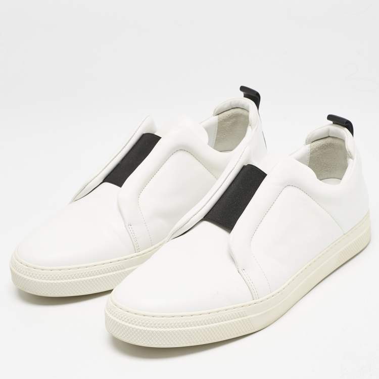 Pre Owned PIERRE HARDY White Leather Lace Up Sneakers Size 43