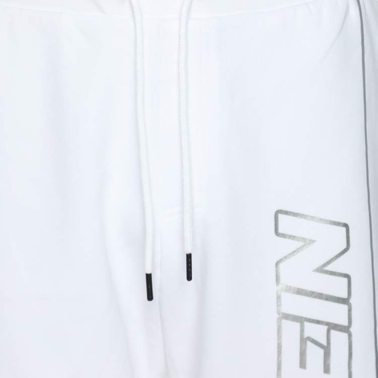 Pre Owned Plein Sport White Jersey Logo Printed Short M