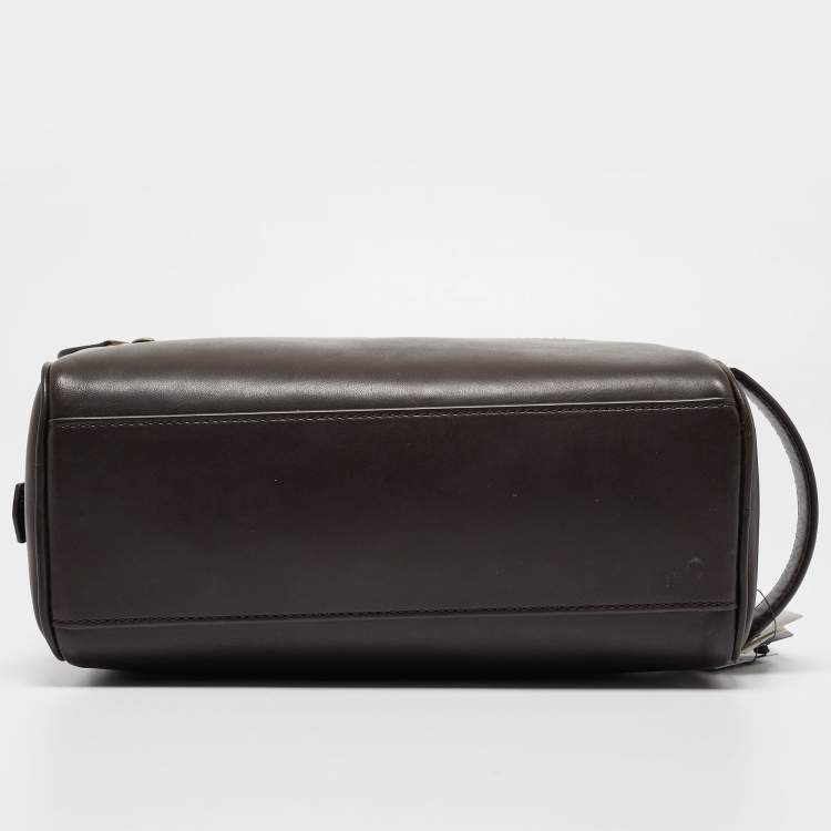 Pre Owned Polo Ralph Lauren Dark Brown Leather Toiletry Bag