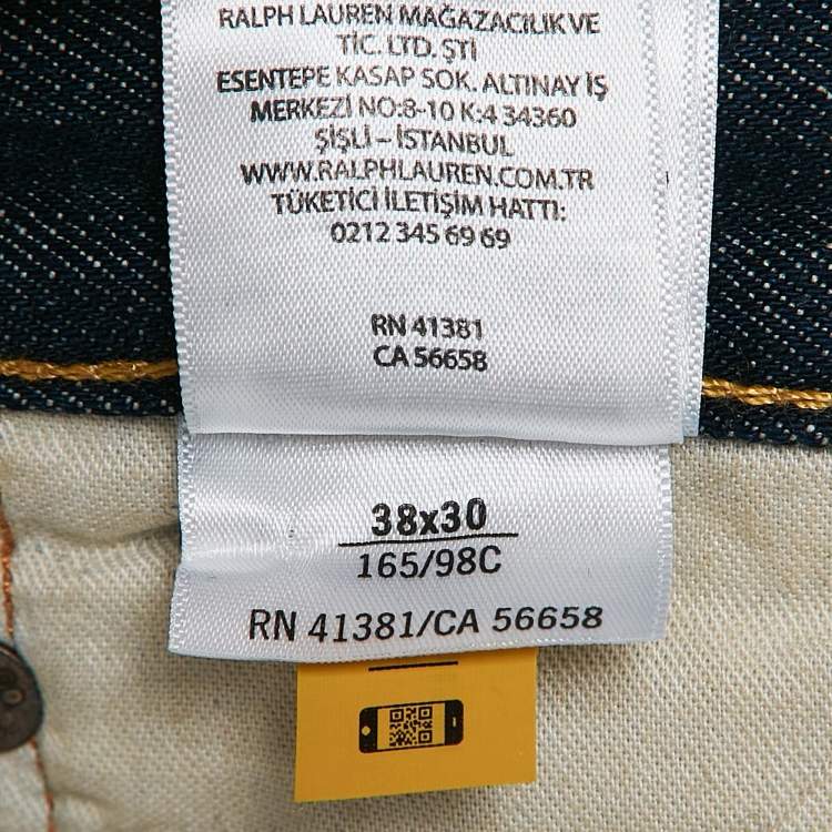 Pre Owned Polo Ralph Lauren Blue Denim Hampton Relax Fit Straight Jeans XXL Waist 38"