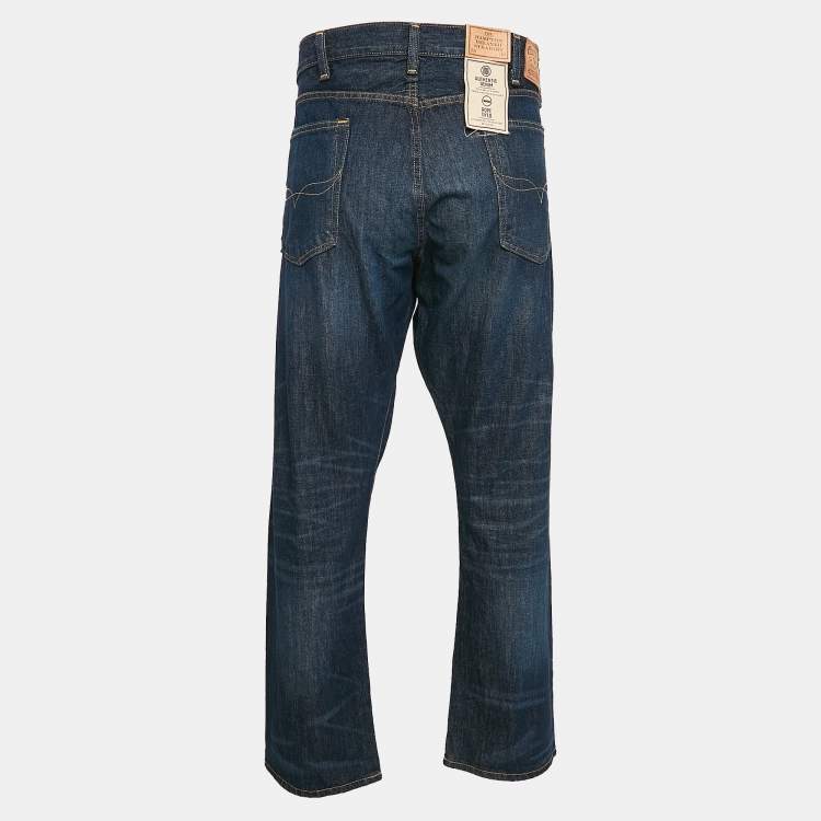 Pre Owned Polo Ralph Lauren Blue Denim Hampton Relax Fit Straight Jeans XXL Waist 38"