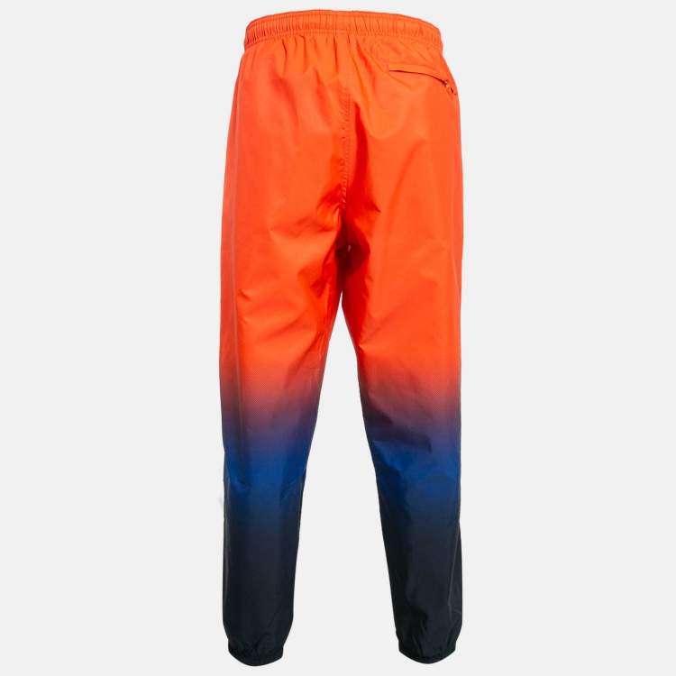 Pre Owned Polo Ralph Lauren Orange Polo Print Synthetic Track Pants XXL