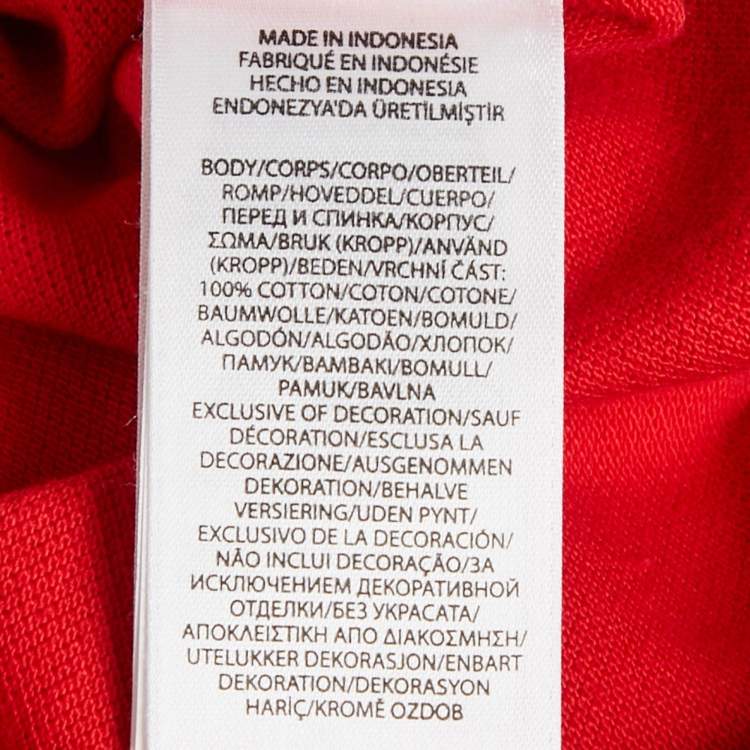 Pre Owned Polo Ralph Lauren Red Embroidered Cotton Pique Classic Fit Polo T-Shirt M