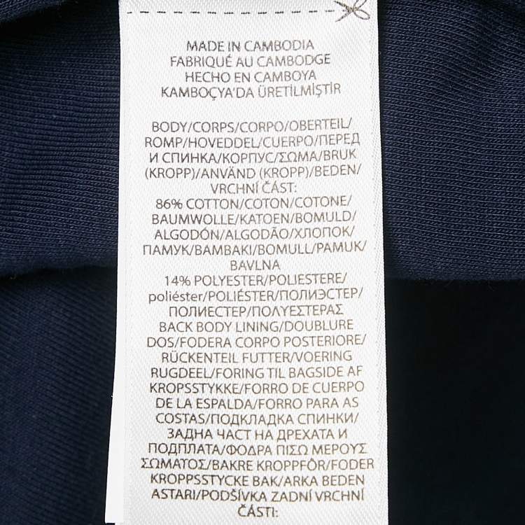 Pre Owned Polo Ralph Lauren Navy Blue Triple Pony Embroidery Cotton Knit Bomber Jacket S