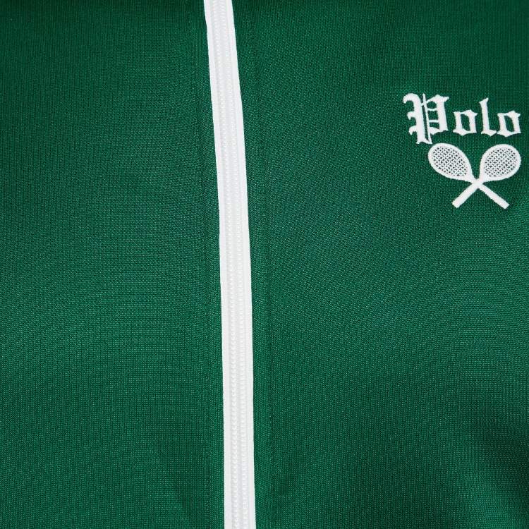Pre Owned Polo Ralph Lauren Green Embroidered Jersey Zip-Up Track Jacket S
