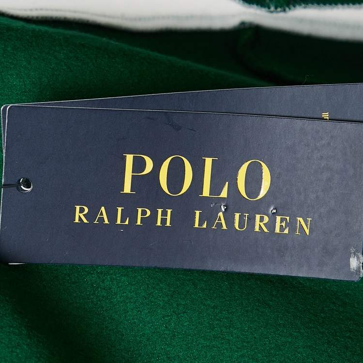 Pre Owned Polo Ralph Lauren Green Embroidered Jersey Zip-Up Track Jacket S