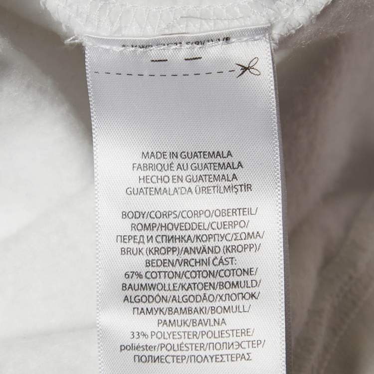 Pre Owned Polo Ralph Lauren White/Multicolor Bear Print Cotton Hoodie XL