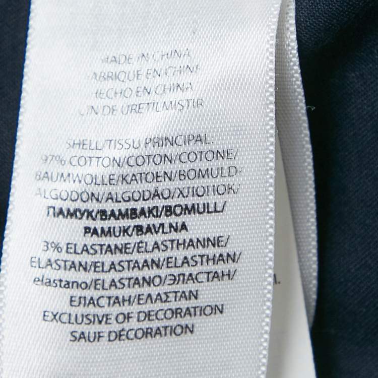 Pre Owned Polo Ralph Lauren Navy Blue Cotton Trousers L Waist 34"