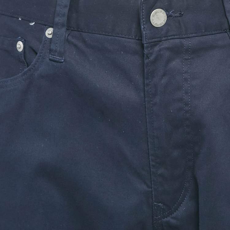 Pre Owned Polo Ralph Lauren Navy Blue Cotton Trousers L Waist 34"